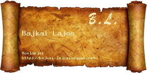 Bajkai Lajos névjegykártya